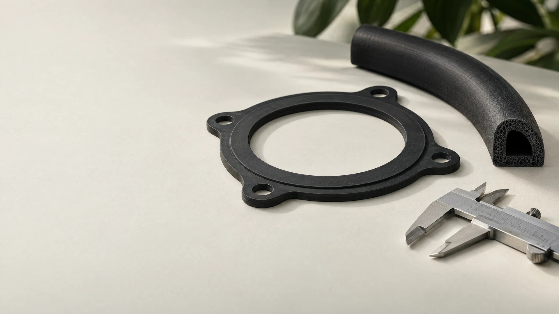 Illustrative unbranded gasket and sealing profile on a technical surface
